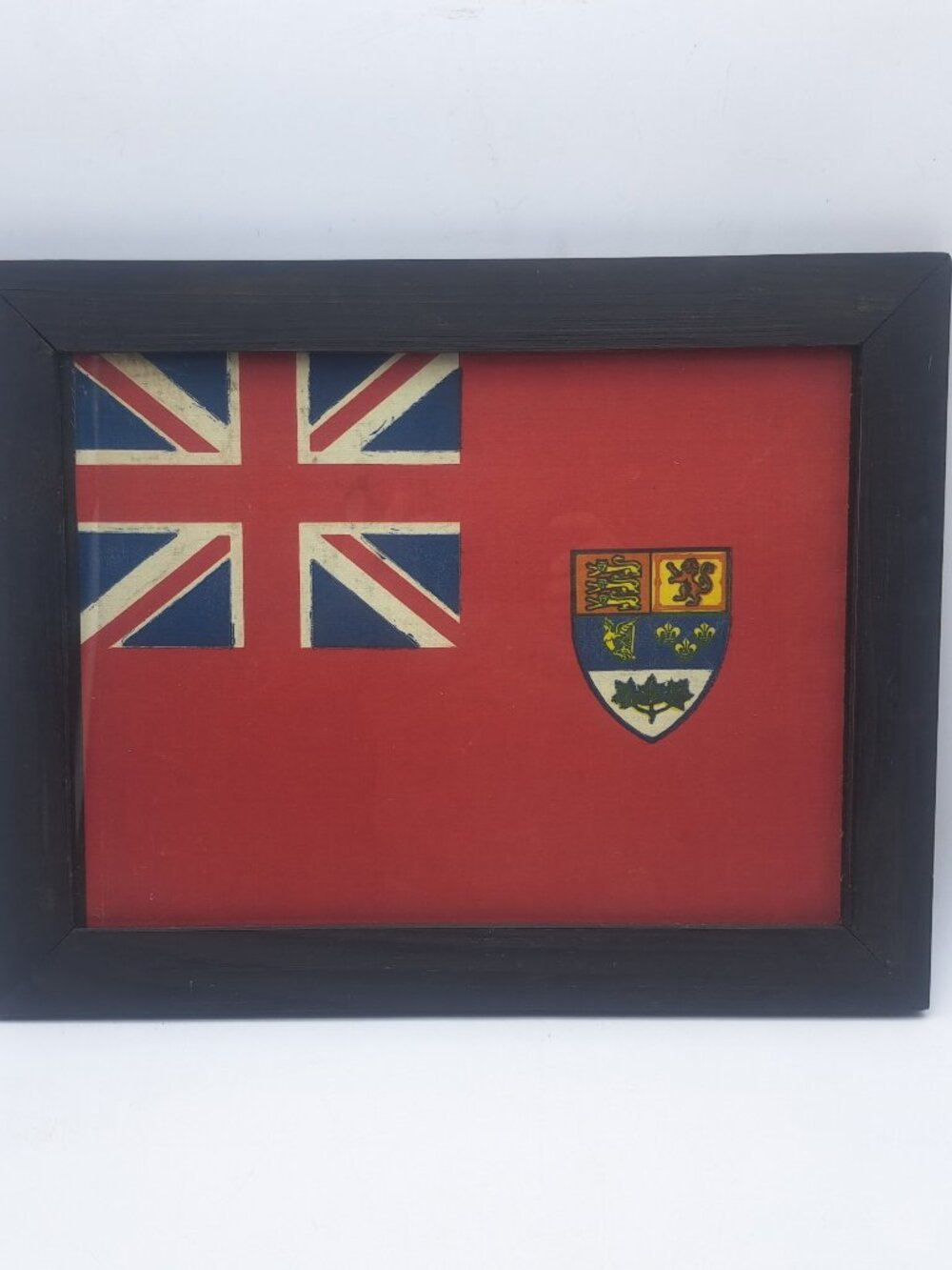 Vintage Canadian Flag Red Ensign Framed Under Glass